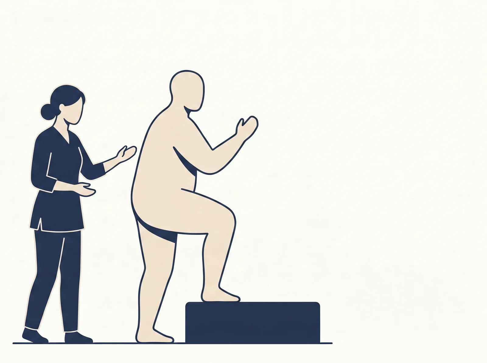 Functional movement — editorial illustration of step-up exercise